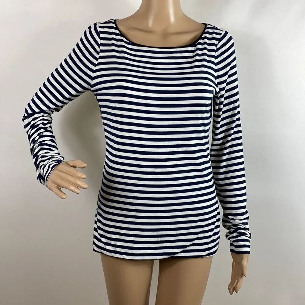 White House Black Market striped lined long sleeve top size S